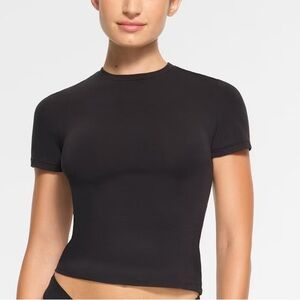 Skims Cotton Jersey T-Shirt SOOT color size S